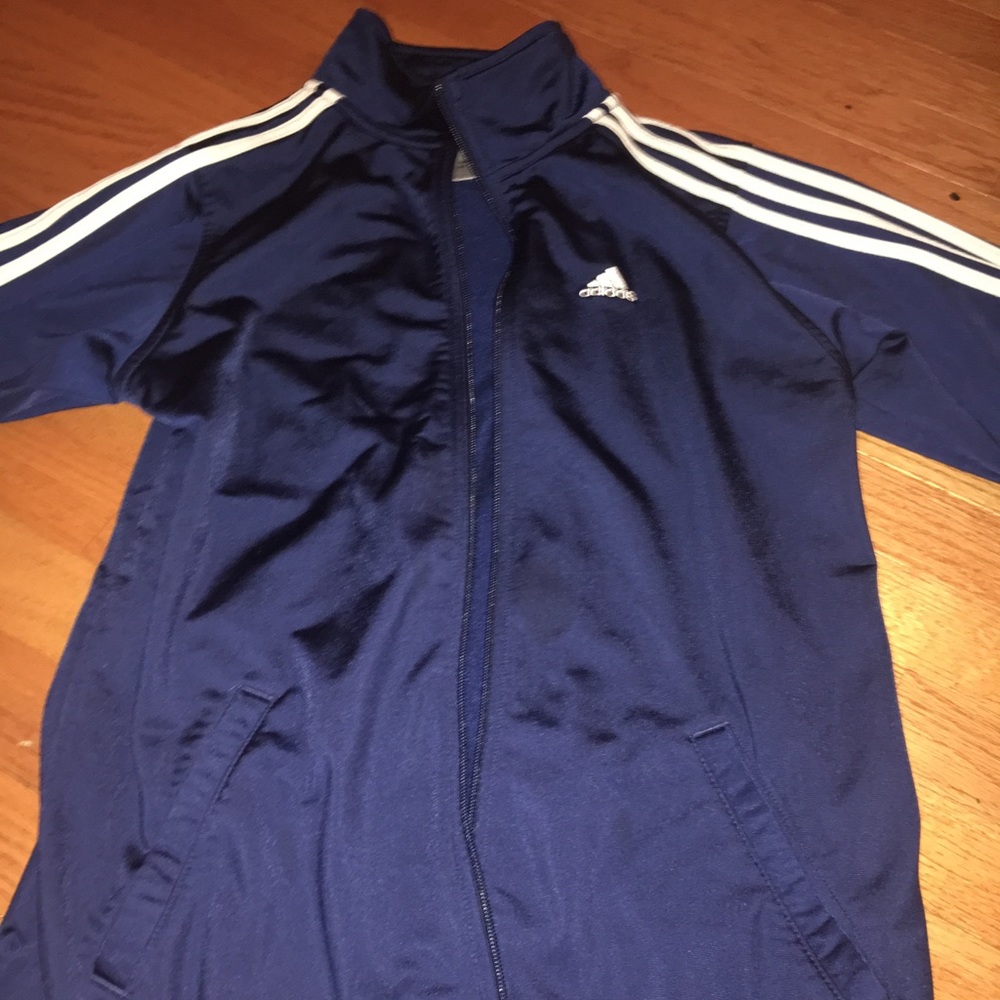 Navy and white Adidas jacket